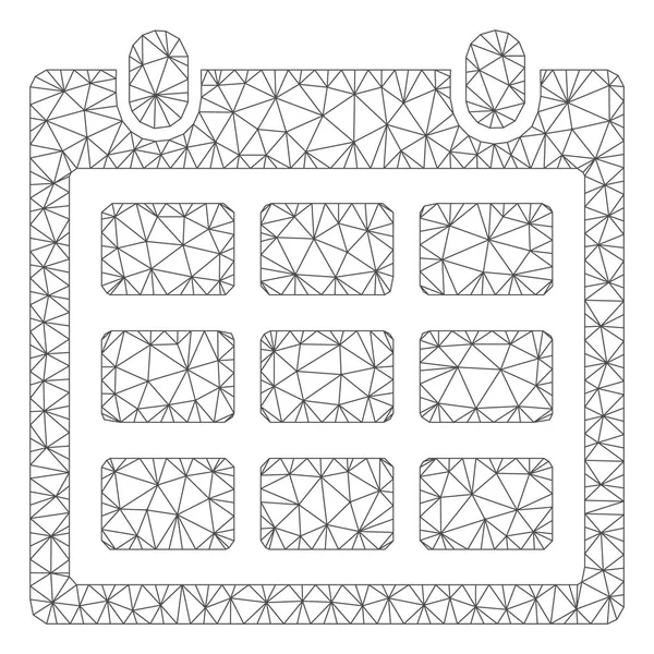 Illustration de maille vectorielle de cadre polygonal de calendrier — Image vectorielle