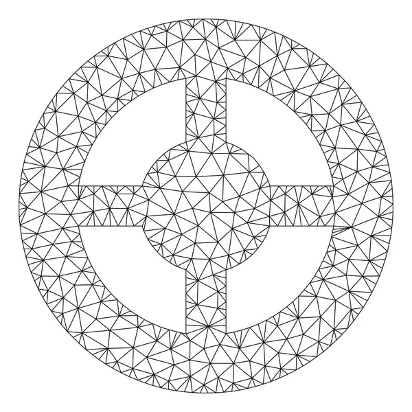 Латунь Порожнє колесо Багатокутна рамка Векторна сітка Ілюстрація — стоковий вектор