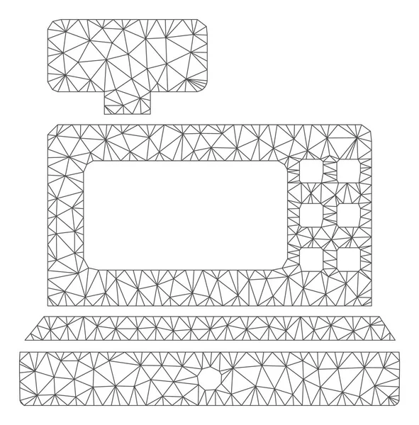 Máquina de dinheiro Moldura poligonal Vector Mesh Ilustração — Vetor de Stock