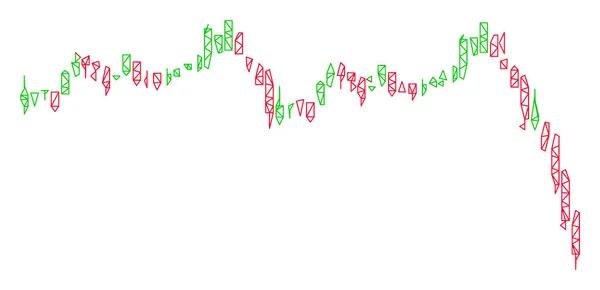 Grafik Candlestick Akselerasi Akselerasi Poligonal Frame Vector Mesh Illustration - Stok Vektor