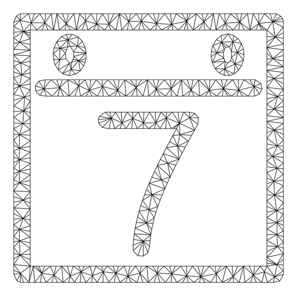 日历多边形帧矢量网格插图 — 图库矢量图片