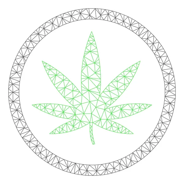 Cuadro poligonal de cannabis Vector Mesh Illustration — Archivo Imágenes Vectoriales