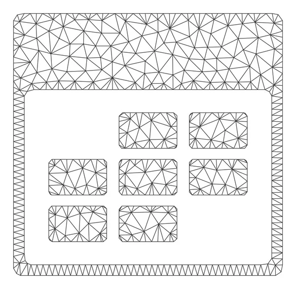 Illustration vectorielle de maille de cadre polygonal de grille de mois de calendrier — Image vectorielle