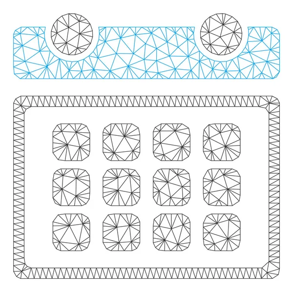 Illustration vectorielle de maille de cadre polygonal de mois de calendrier — Image vectorielle