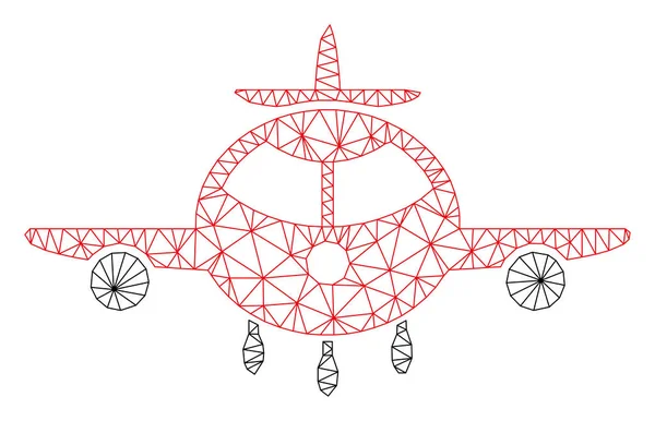 Frachtflugzeug polygonale Rahmenvektornetzabbildung — Stockvektor