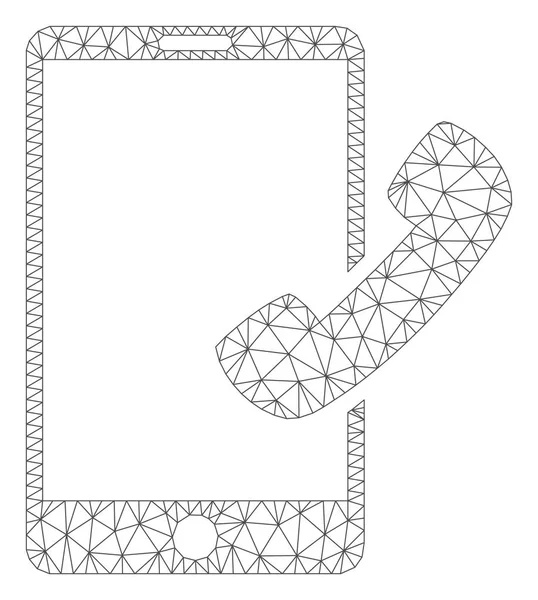 Illustration de maille vectorielle de cadre polygonal d'appel de Smartphone — Image vectorielle