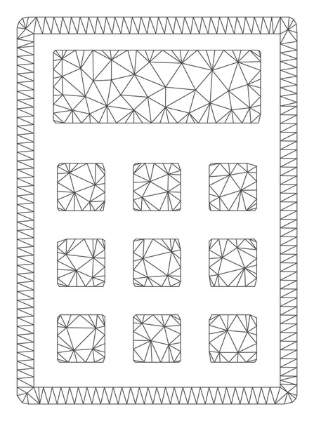 Taschenrechner polygonale Frame-Vektor-Netz-Abbildung — Stockvektor
