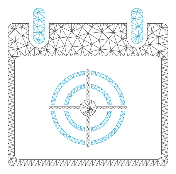 Illustration vectorielle de maille de cadre polygonal de jour de calendrier de Bullseye — Image vectorielle