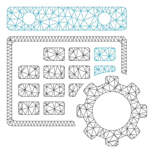 Kalender-Konfiguration Polygonalrahmen-Vektornetz-Abbildung — Stockvektor