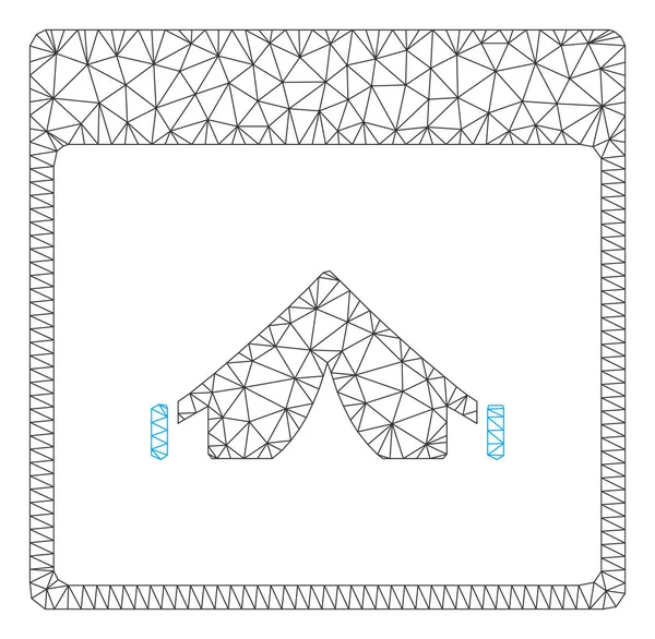 Page du calendrier du camping Illustration de maille vectorielle de cadre polygonal — Image vectorielle