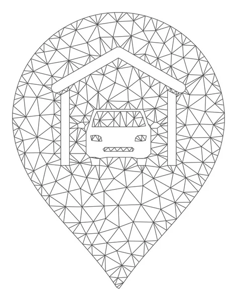 Ilustração de malha de vetor de quadro poligonal de marcador de garagem de carro — Vetor de Stock