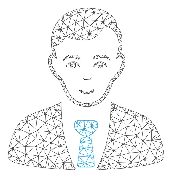 Иллюстрация векторной сетки многоугольной рамы бизнесмена — стоковый вектор