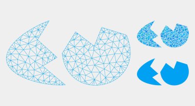 Yumurta Kabuğu Vektör Örgü 2d Model ve Üçgen Mozaik Simgesi