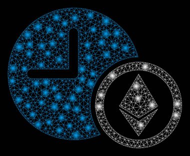 Işık Lekeleri ile Parlak Örgü Ağ Ethereum Kredi Saat