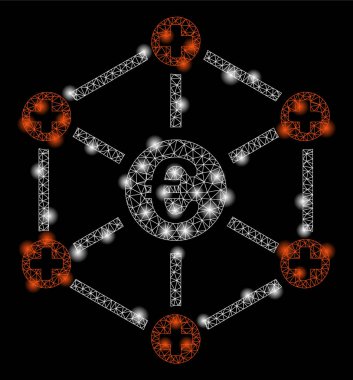 Işık Lekeleri ile Parlak Mesh Ağ Euro Tıp Ağı