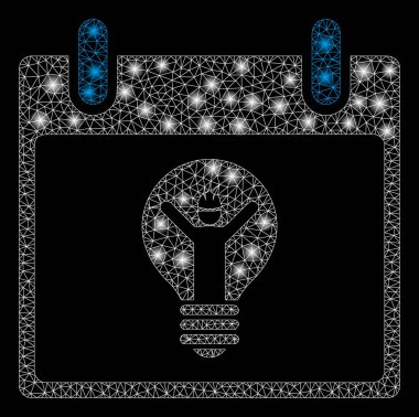 Parlama Noktalar ile Parlak Mesh 2d Elektrikçi Takvim Günü