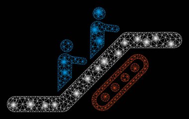 Işık Lekeleri ile Parlak Örgü 2d Yürüyen Merdiven