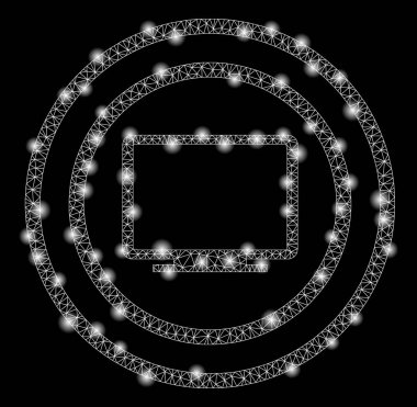 Işık Noktalı Parlak Örgü Tel Çerçeve Bilgisayar Ortamı