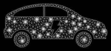 Flaş Spotlu Parlak Örgü Tel Çerçeve elektrikli araba