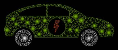 Işık Noktalar ile Parlak Örgü Karkas Elektrikli Araba