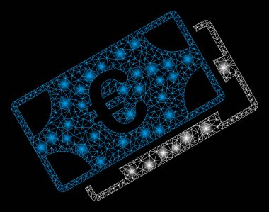 Işık Noktalar ile Parlak Mesh 2d Euro Banknotlar