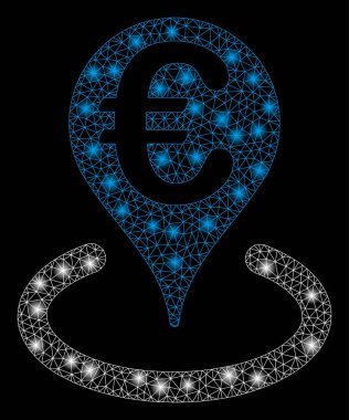 Flash Spotlu Parlak Kafes Ağı Euro Banka Haritası İşaretleyicisi