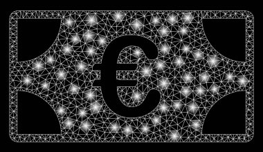 Parlama Spotlu Parlak Kafes Tel Çerçeve Euro Banknot