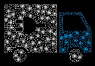 Flaş Spotlu Parlak Örgü Tel Çerçeve elektrikli kamyon