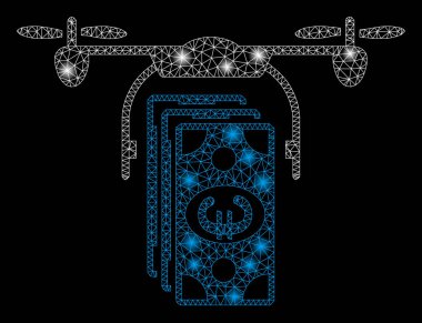 Parlama Spotlar ile Parlak Mesh 2d Euro Banknotes Drone