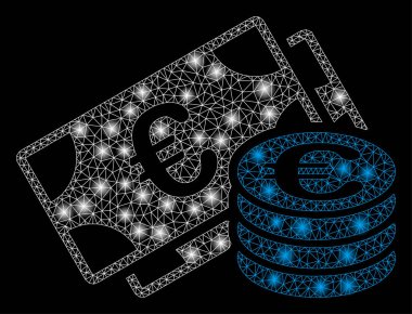 Işık Spotlu Parlak Kafes Tel Çerçeve Euro Nakit