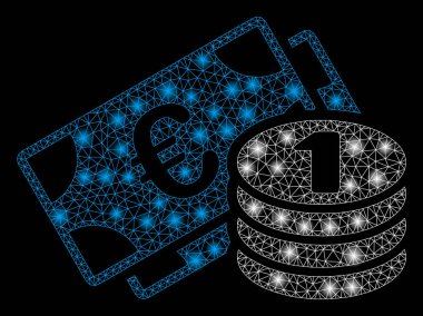 Flash Spotlar ile Parlak Mesh Network Euro Nakit