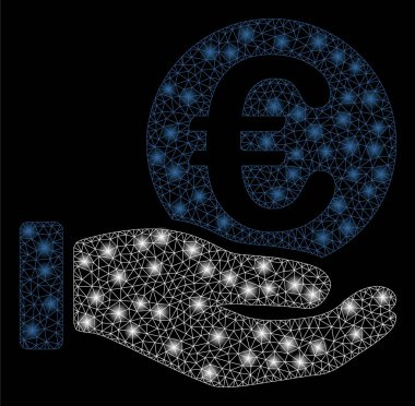 Parlama Spotlu Parlak Örgü Tel Çerçeve Euro Sikke Ödeme Eli