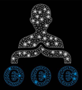 Parlama Spotlar ile Parlak Mesh 2d Euro Kapitalist