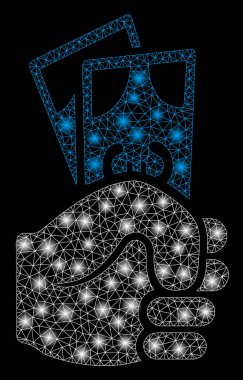 Flare Spotlar ile Parlak Mesh Ağ Euro Banknotes Maaş