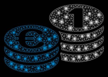 Işık Noktalar ile Parlak Örgü Karkas Euro Coins