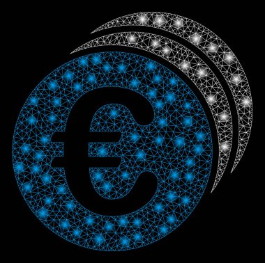 Parlama Spotlu Parlak Örgü Ağ Euro Sikkeler