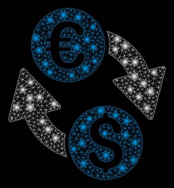 Parlama Spotları ile Parlak Mesh Ağ Euro Dolar Değişimi