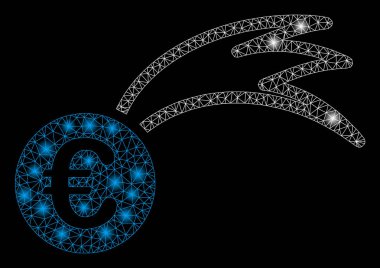 Parlak Mesh 2d Euro Düşen Meteor Parlama Noktalar ile