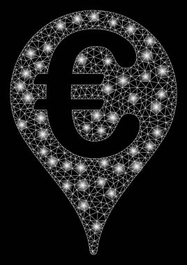 Işık Noktalar ile Parlak Mesh 2d Euro Harita İşaretçisi