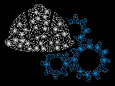 Işık Lekeleri ile Parlak Örgü Tel Çerçeve Mühendisliği Kask ve Dişliler