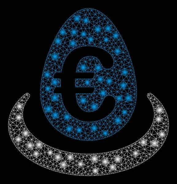 Rede de malha brilhante Euro depósito ovo com manchas de chama —  Vetores de Stock
