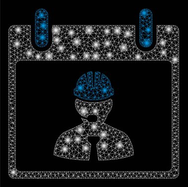 Parlama Noktaları ile Parlak Örgü Karkas Mühendisi Takvim Sayfası