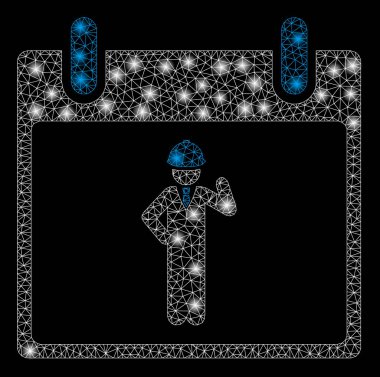 Parlama Noktalar ile Parlak Örgü 2d Mühendis Takvim Günü