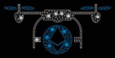 Işık Noktalar ile Parlak Örgü Karkas Ethereum Airdrone
