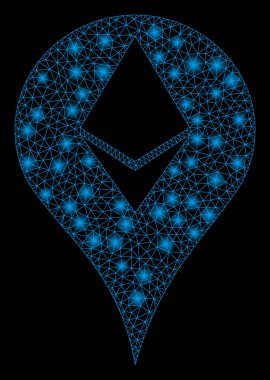 Parlama Noktalar ile Parlak Örgü Karkas Ethereum Harita Marker