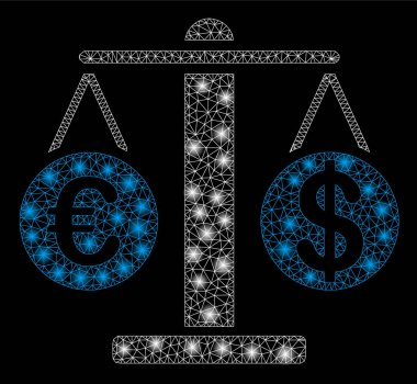 Işık Spotları ile Parlak Kafes Ağ Euro ve Dolar Ölçekler