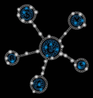 Işık Spotları ile Parlak Mesh Network Euro Finansal Ağ