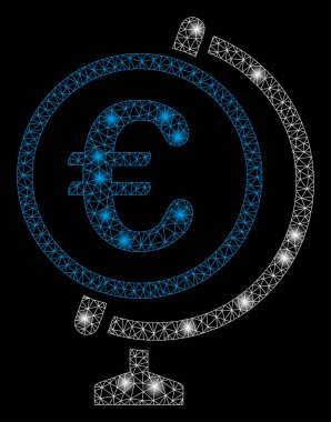 Işık Spotları ile Parlak Mesh Ağ Euro Globe