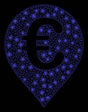 Parlama Noktaları ile Parlak Örgü Ağ Euro Harita İşaretleyici