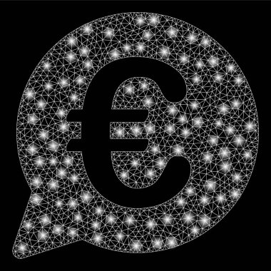 Işık Noktalar ile Parlak Örgü Tel Çerçeve Euro Mesaj Bubble